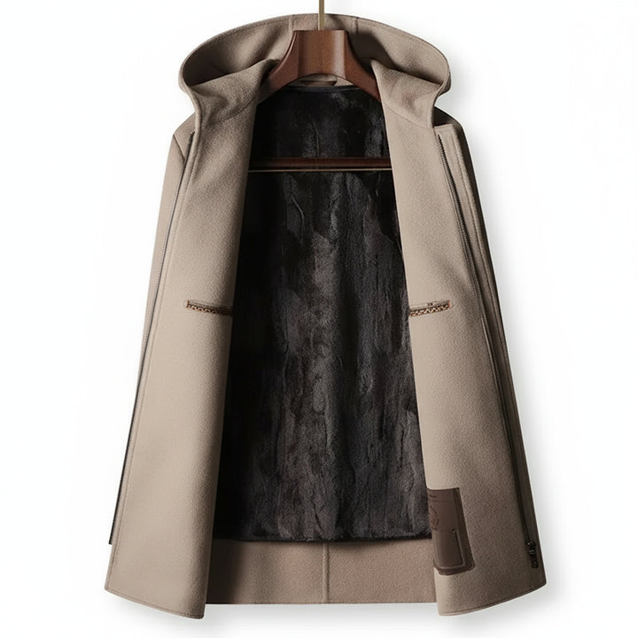 Men's 100% Woolen Hooded Coat