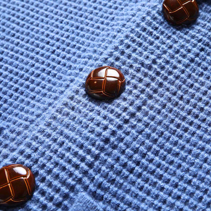 Men's Vintage Knit Cardigan with Volcanic-Style Buttons