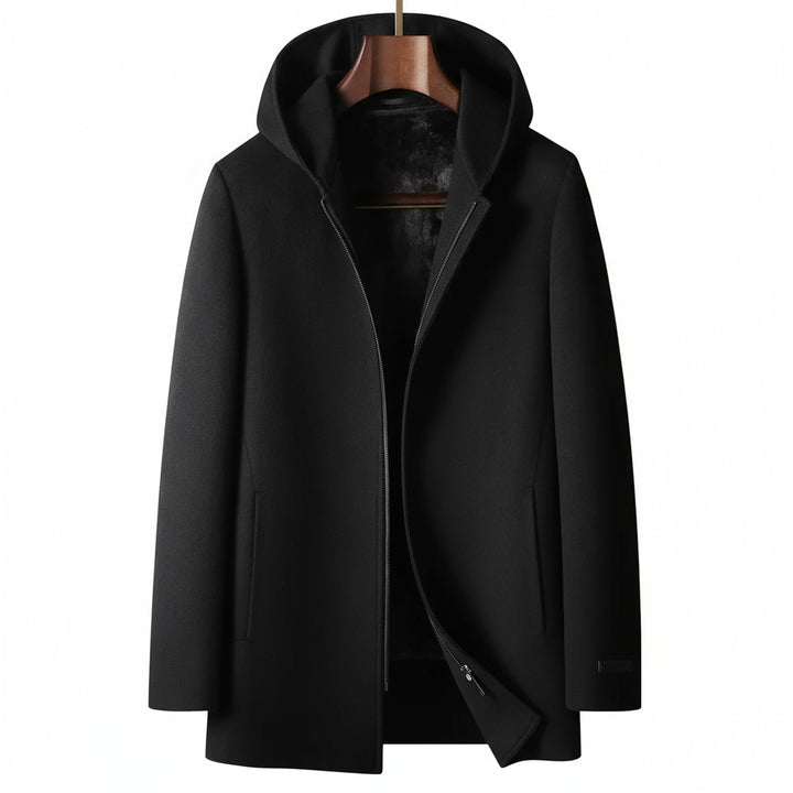 Men's 100% Woolen Hooded Coat