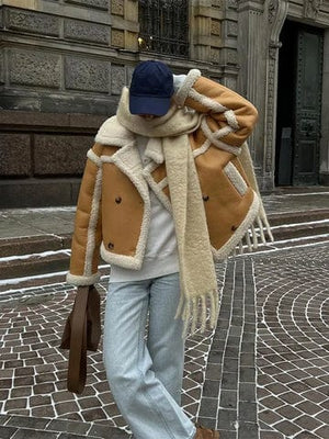 Women's Oversized Shearling Winter Jacket