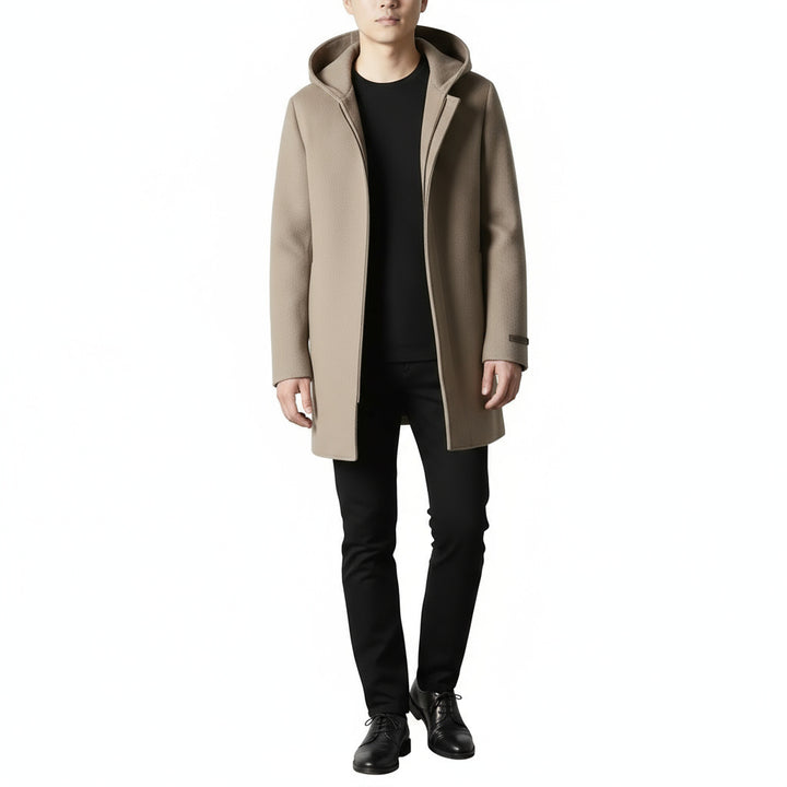 Men's 100% Woolen Hooded Coat