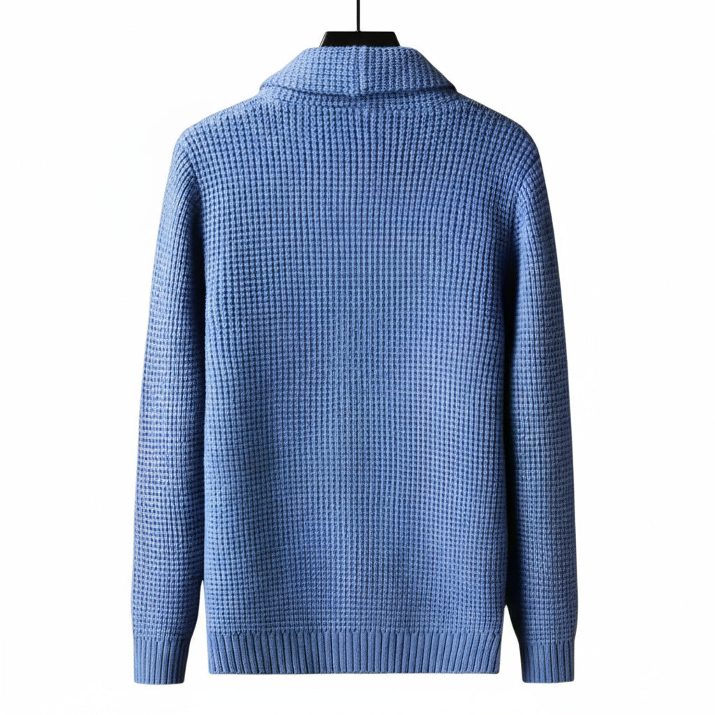 Men's Vintage Knit Cardigan with Volcanic-Style Buttons