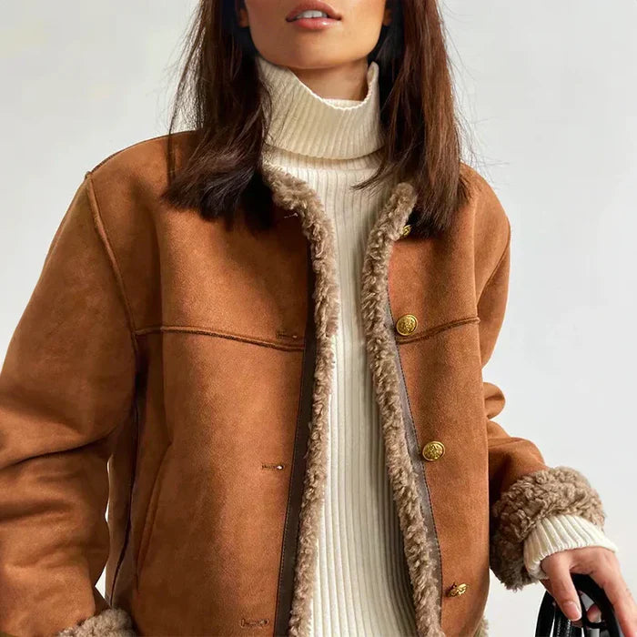 Women’s Winter Coat with Button Closure and Cozy Lining